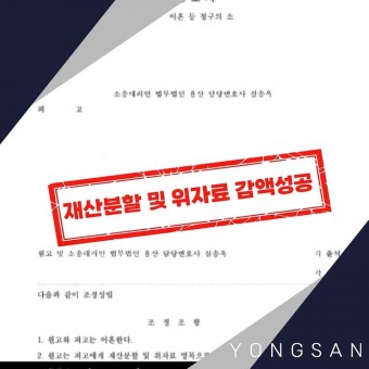 재산분할 및 위자료 감액 성공